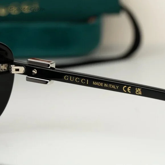 Gucci GG1684SA 001 BRAND NEW Sunglasses Black Grey Unisex Oval Gucci Men Sunglasses Black Grey Oval GG1684SA 001 BRAND NEW  main image 2